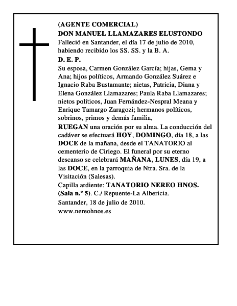 DON MANUEL LLAMAZARES ELUSTONDO