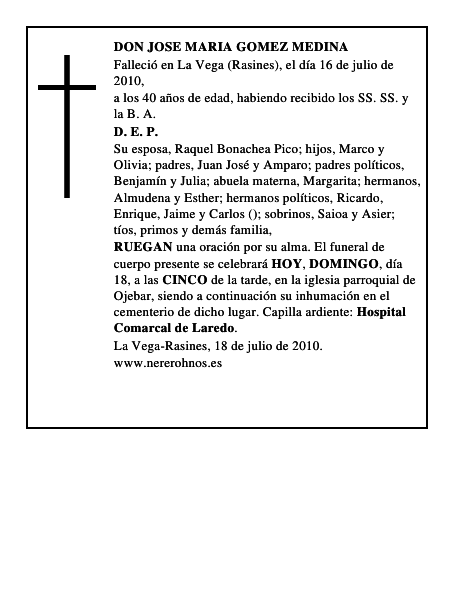 DON JOSE MARIA GOMEZ MEDINA