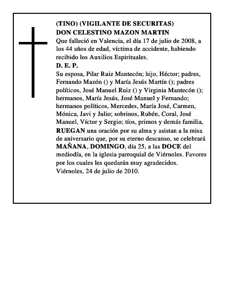 DON CELESTINO MAZON MARTIN
