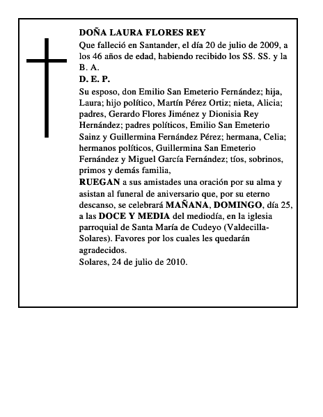 DOÑA LAURA FLORES REY