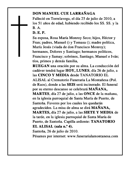 DON MANUEL CUE LARRAÑAGA