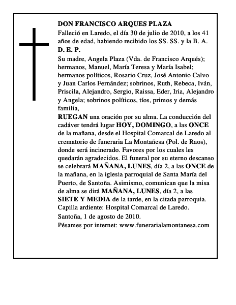 DON FRANCISCO ARQUES PLAZA