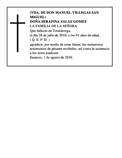DOÑA SERAFINA SALAS GOMEZ