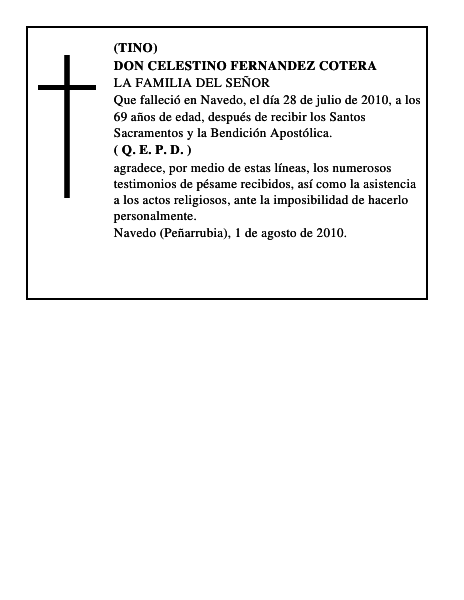 DON CELESTINO FERNANDEZ COTERA