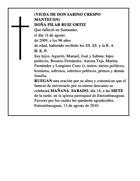 DOÑA PILAR RUIZ ORTIZ
