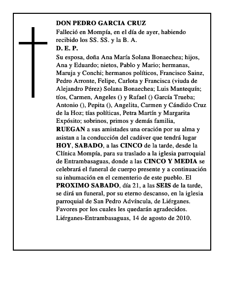 DON PEDRO GARCIA CRUZ