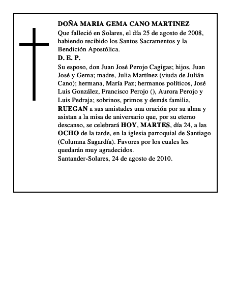 DOÑA MARIA GEMA CANO MARTINEZ
