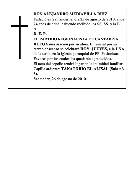 DON ALEJANDRO MEDIAVILLA RUIZ