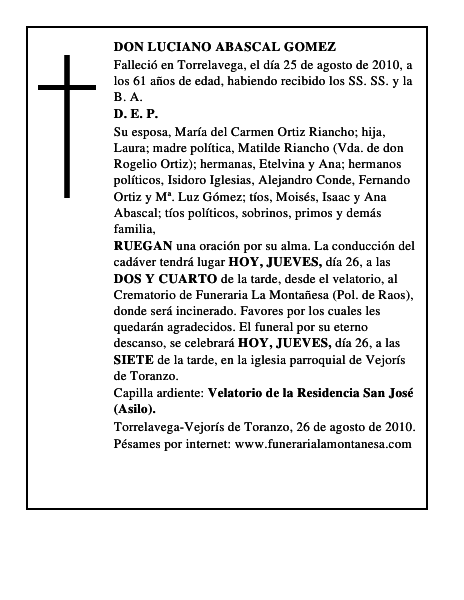 DON LUCIANO ABASCAL GOMEZ