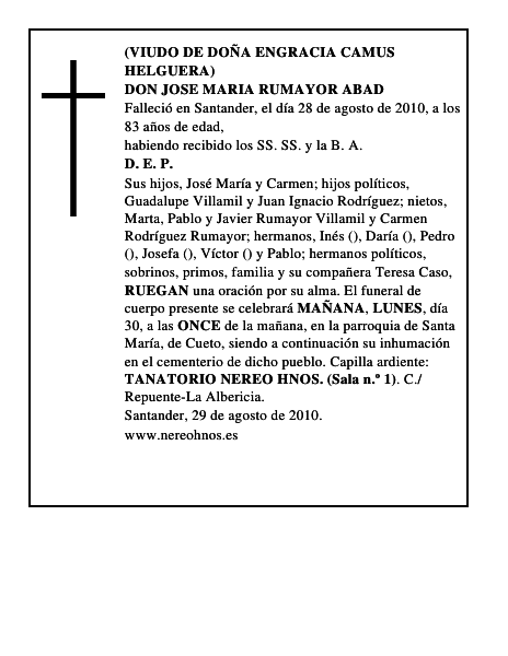 DON JOSE MARIA RUMAYOR ABAD