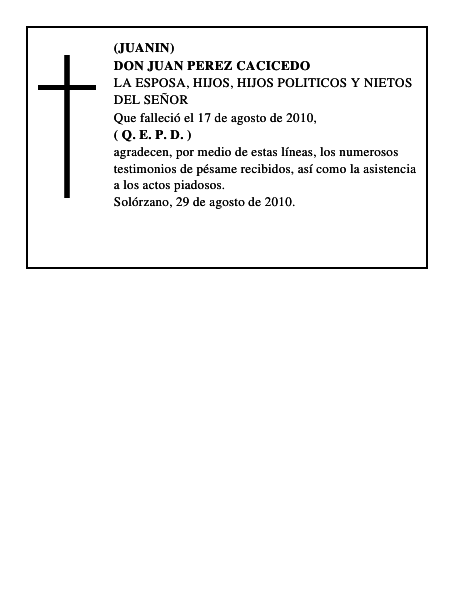 DON JUAN PEREZ CACICEDO