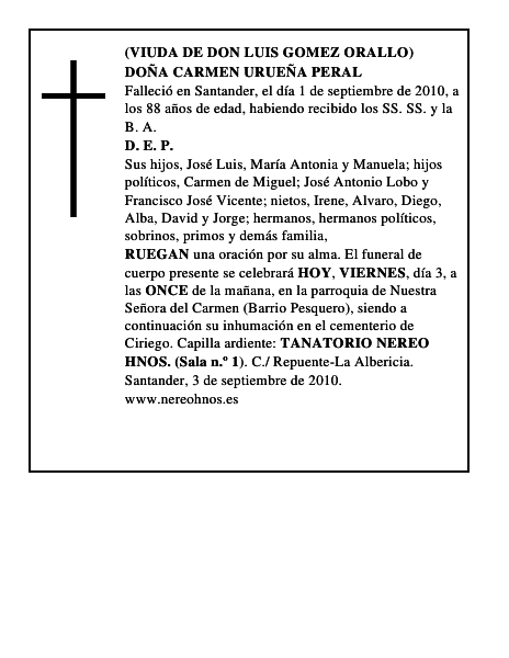 DOÑA CARMEN URUEÑA PERAL