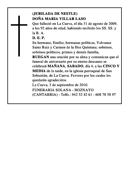 DOÑA MARIA VILLAR LASO