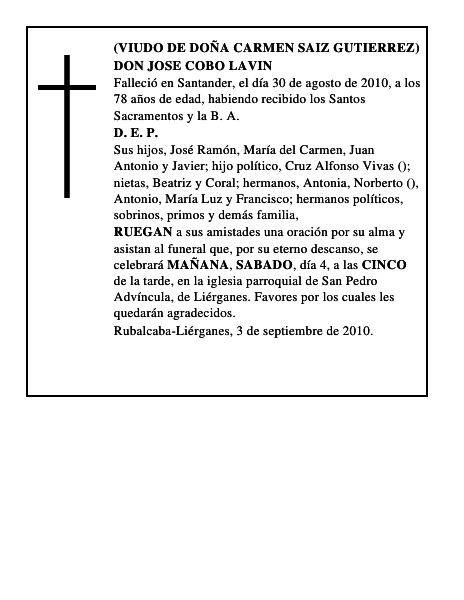 DON JOSE COBO LAVIN
