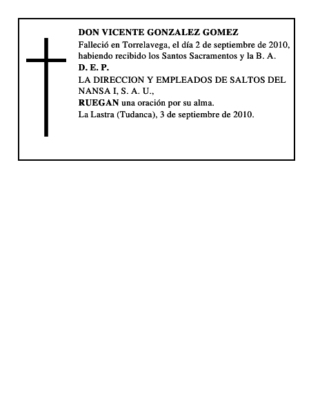 DON VICENTE GONZALEZ GOMEZ