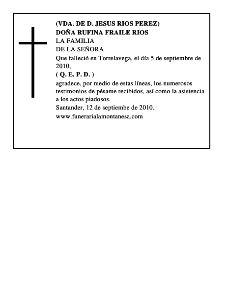 DOÑA RUFINA FRAILE RIOS