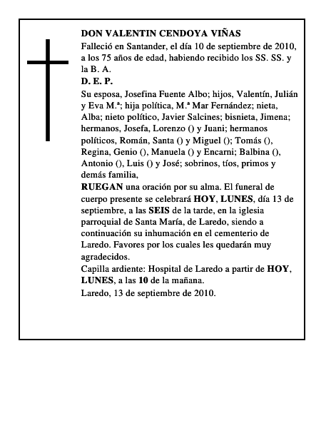 DON VALENTIN CENDOYA VIÑAS