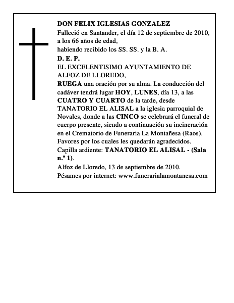 DON FELIX IGLESIAS GONZALEZ