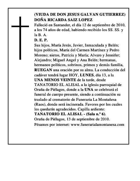 DOÑA RICARDA SAIZ LOPEZ