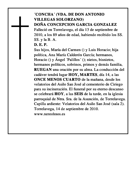 DOÑA CONCEPCION GARCIA GONZALEZ