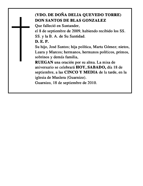 DON SANTOS DE BLAS GONZALEZ
