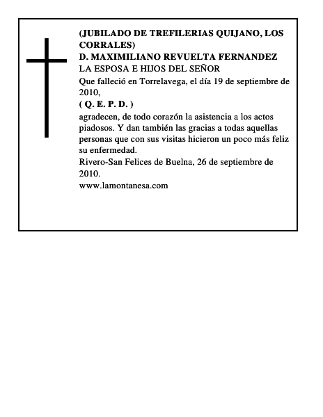 D. MAXIMILIANO REVUELTA FERNANDEZ