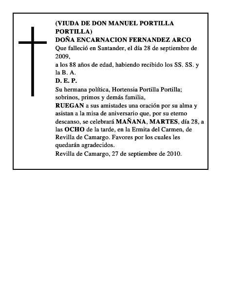 DOÑA ENCARNACION FERNANDEZ ARCO