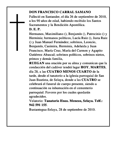 DON FRANCISCO CARRAL SAMANO