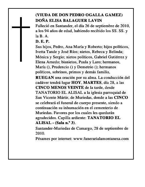 DOÑA ELISA BALAGUER LAVIN