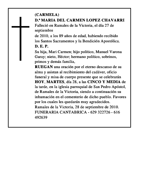 D.ª MARIA DEL CARMEN LOPEZ CHAVARRI