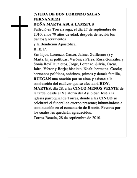 DOÑA MARTA ASUA LAMSFUS