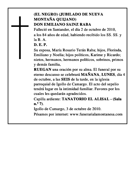 DON EMILIANO SAINZ RABA