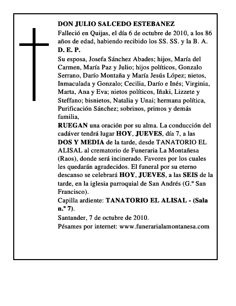 DON JULIO SALCEDO ESTEBANEZ
