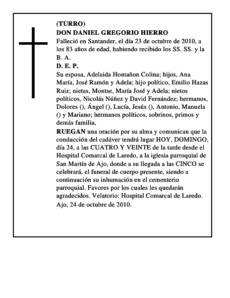 DON DANIEL GREGORIO HIERRO
