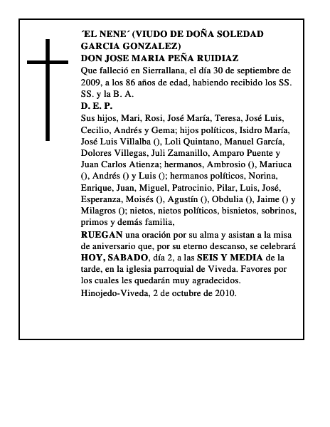 DON JOSE MARIA PEÑA RUIDIAZ
