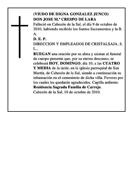 DON JOSE M.ª CRESPO DE LARA