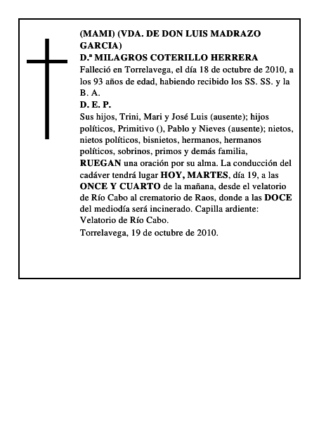 D.ª MILAGROS COTERILLO HERRERA