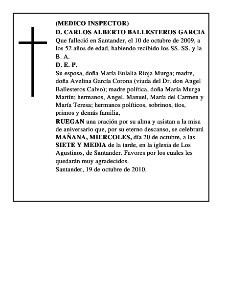 D. CARLOS ALBERTO BALLESTEROS GARCIA