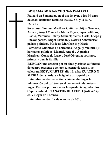 DON AMADO RIANCHO SANTAMARIA