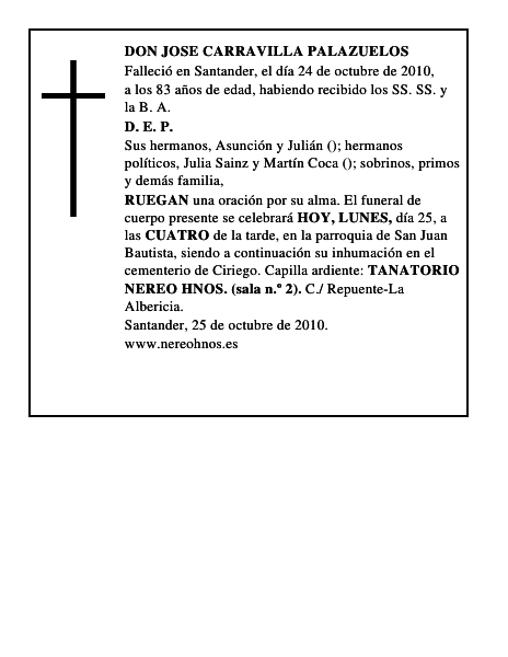 DON JOSE CARRAVILLA PALAZUELOS