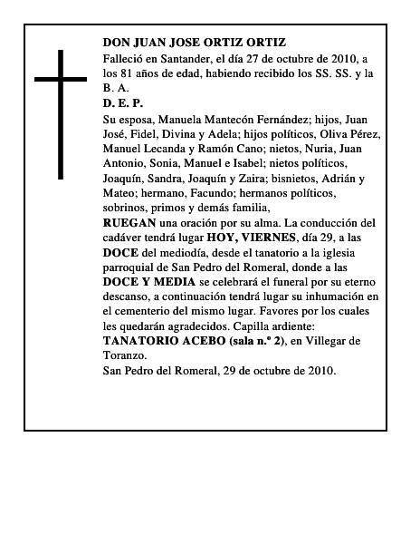 DON JUAN JOSE ORTIZ ORTIZ