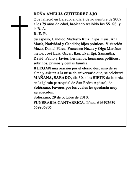DOÑA AMELIA GUTIERREZ AJO
