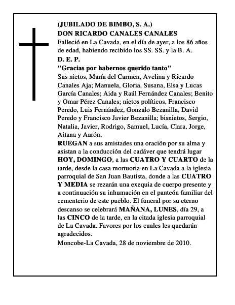 DON RICARDO CANALES CANALES