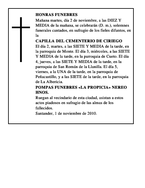 HONRAS FUNEBRES