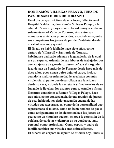 Don Ramón Villegas Pelayo, juez de paz de Santiurde de Toranzo