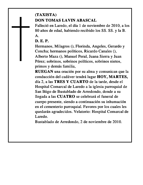 DON TOMAS LAVIN ABASCAL