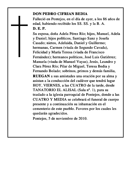 DON PEDRO CIFRIAN BEDIA