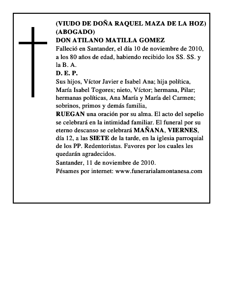 DON ATILANO MATILLA GOMEZ