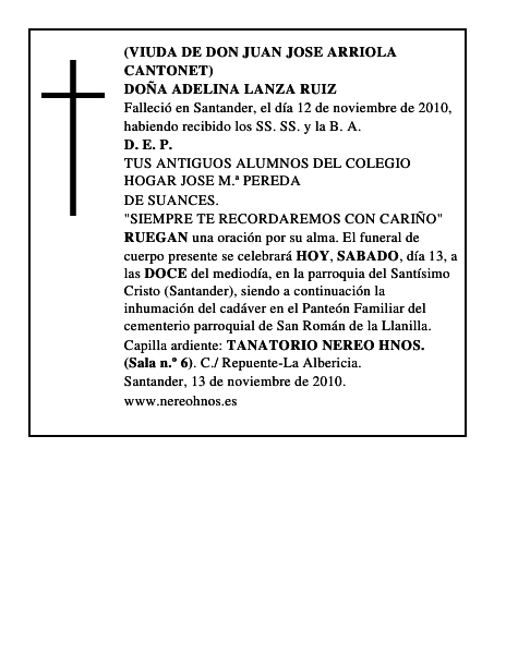 DOÑA ADELINA LANZA RUIZ