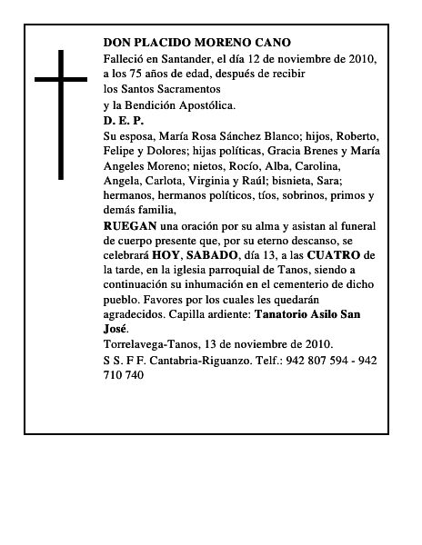 DON PLACIDO MORENO CANO